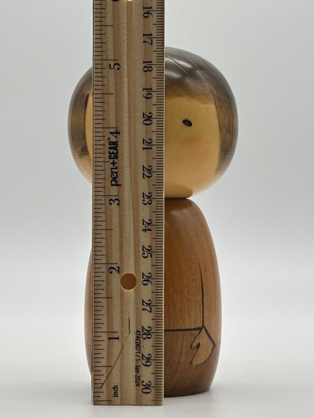 Vintage Usaburo Kokeshi Doll Japanese Carved Wood Pocket Boy Sosaku Folk Art - Picture 7 of 8